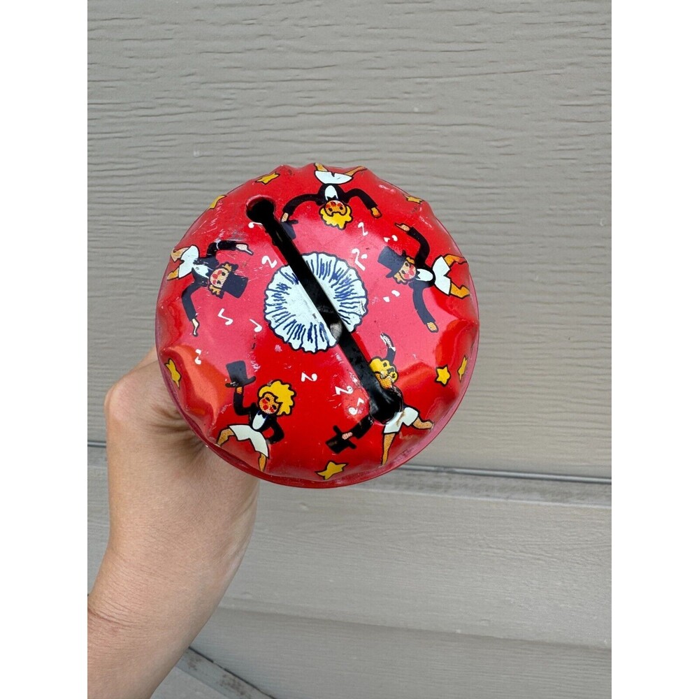 Vintage Tin Litho Noise Maker Rattle Shaker Dancers New Years Eve Celebration